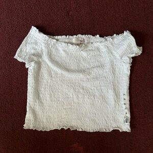 SO smocked off the shoulder tube top XL